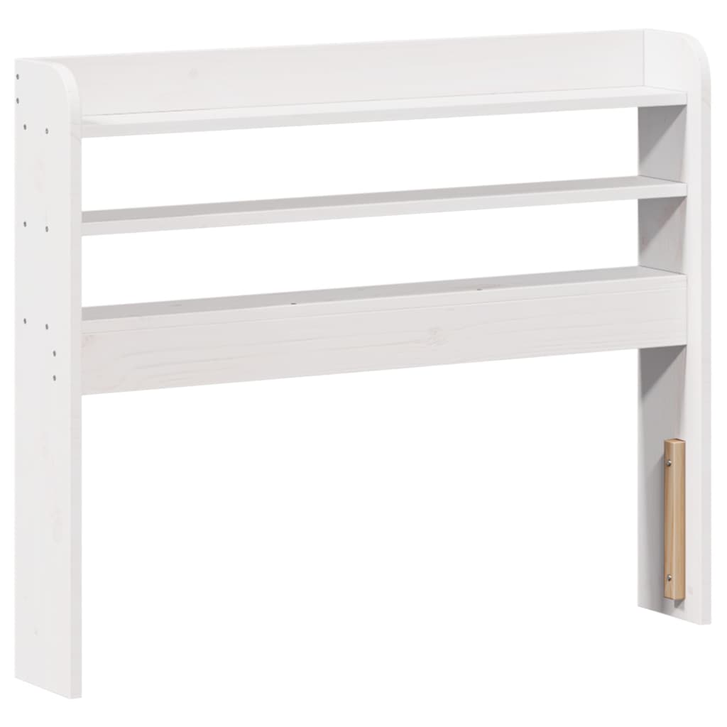 Headboard with Shelves White 75 cm Solid Wood Pine
